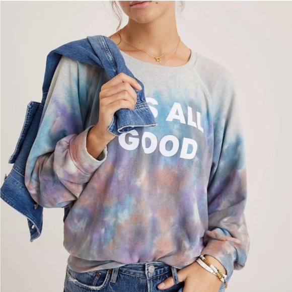 Anthropologie good hYOUman Its All Good Tie-Dye Sweatshirt S - Picture 2 of 9